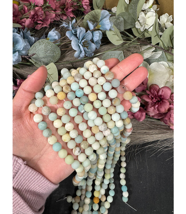Amazonite Beads Frosted/Matte 15" Strand 4mm 6mm 8mm 10mm