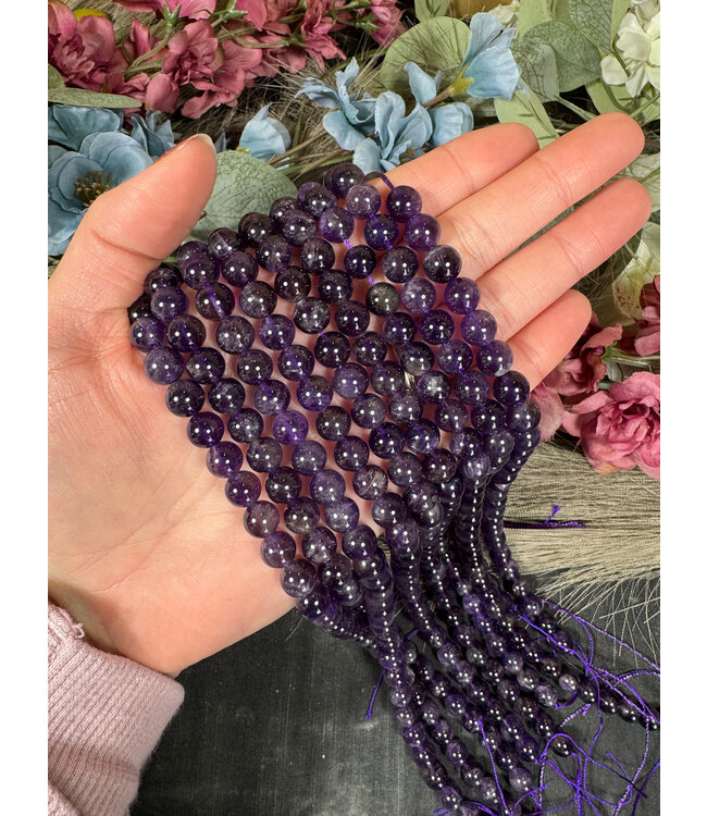 Amethyst Beads Polished Grade AB 15" Strand 4mm 6mm 8mm 10mm