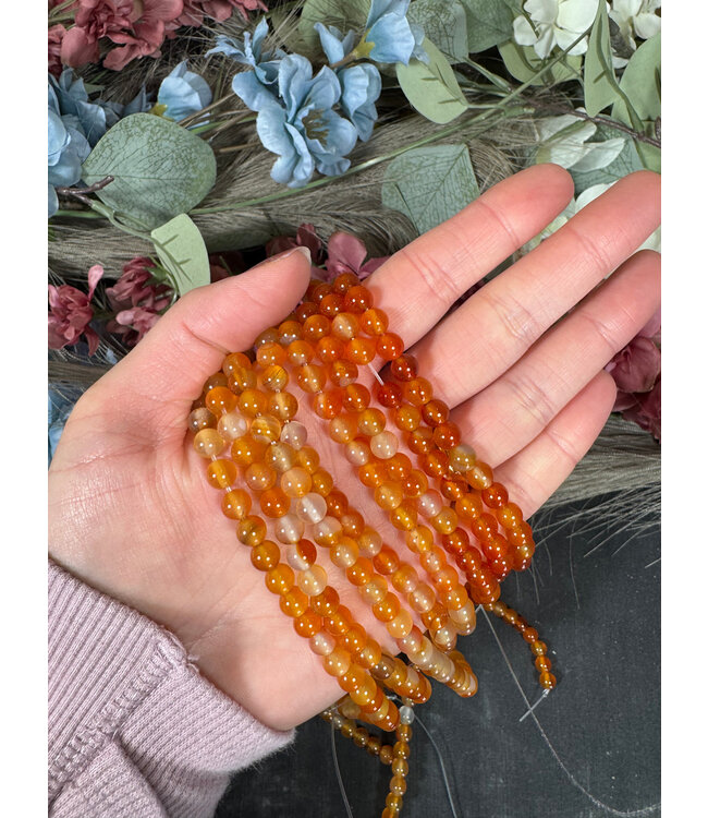 Carnelian Beads Polished 15" Strand 6mm 8mm 10mm