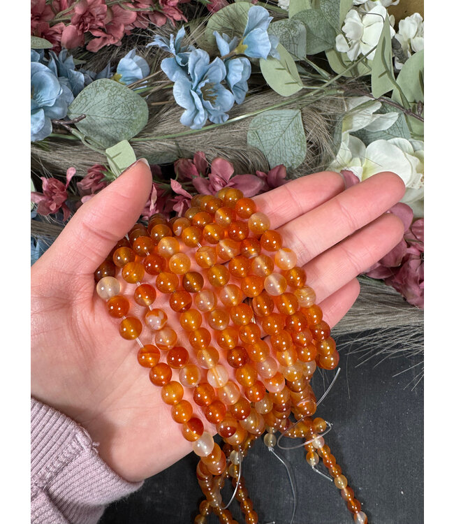 Carnelian Beads Polished 15" Strand 6mm 8mm 10mm