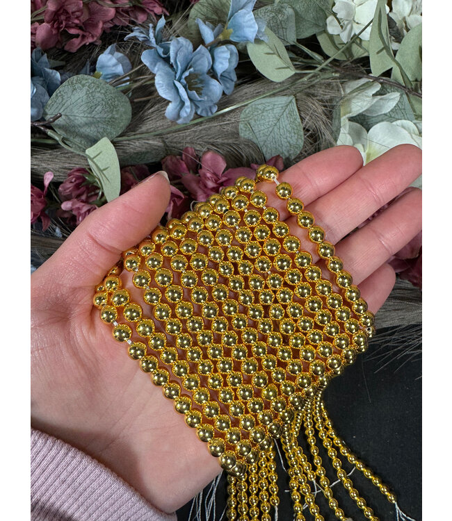 Gold Hematite Beads Grade A 15" Strand 4mm 6mm 8mm