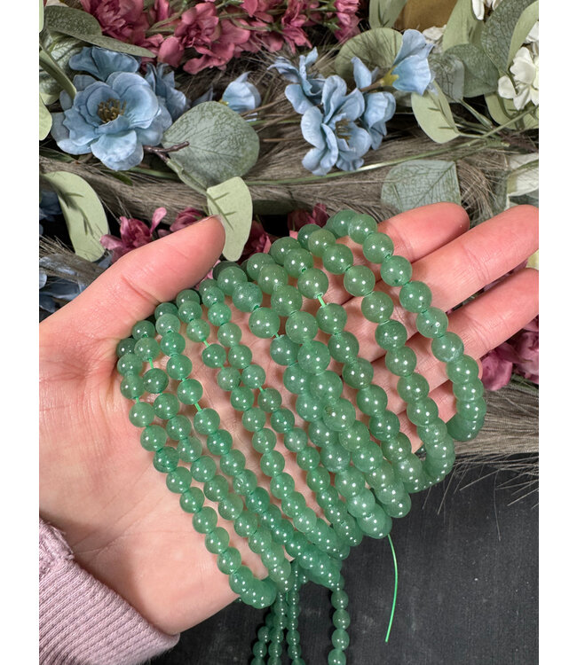 Green Aventurine Beads Polished 15" Strand 6mm 8mm