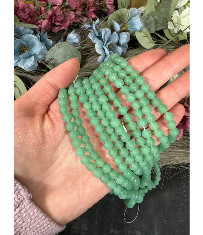 Green Aventurine Beads Frosted/Matte 15" Strand 6mm 8mm