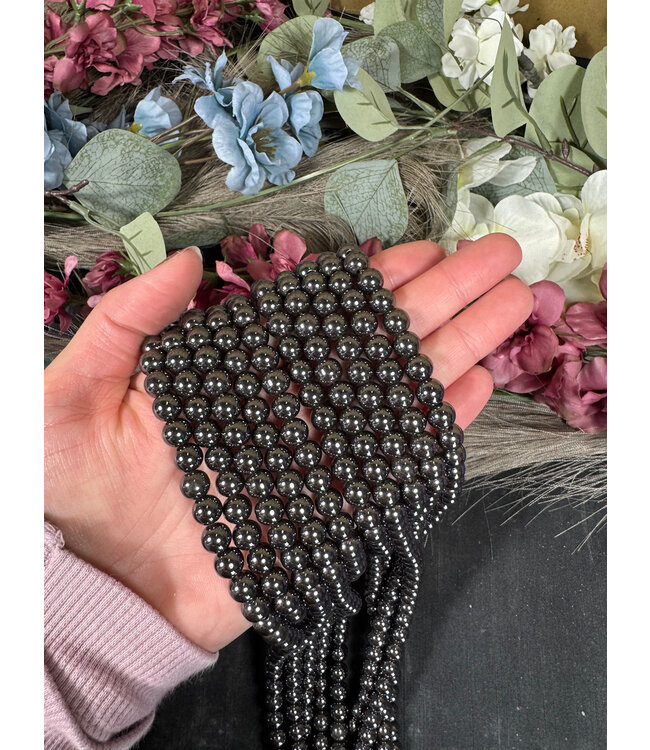 Hematite Magnetic Beads Polished 15" Strand 6mm 8mm 10mm