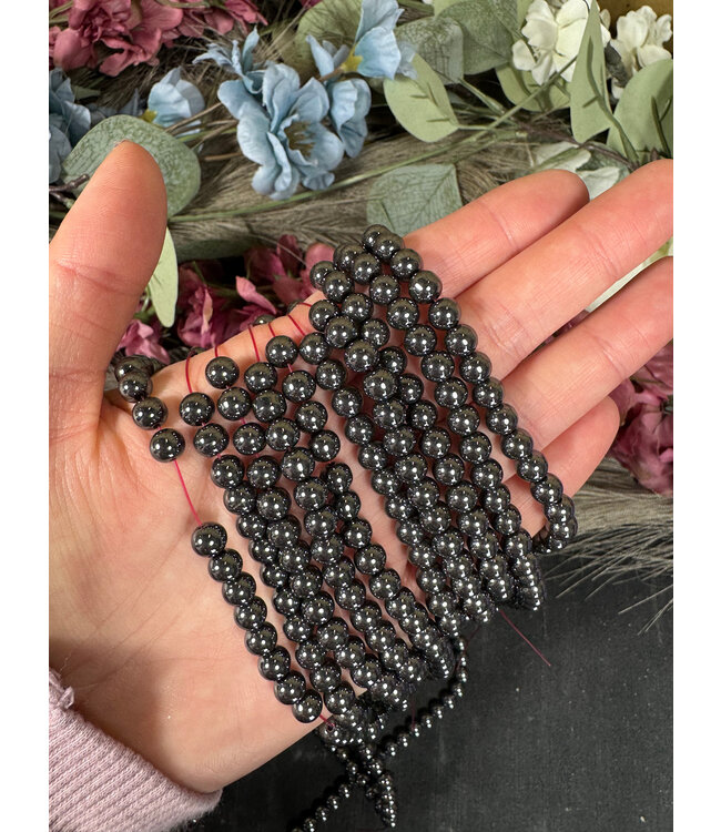 Hematite NON-Magnetic Beads Polished 15" Strand 4mm 6mm 8mm 10mm