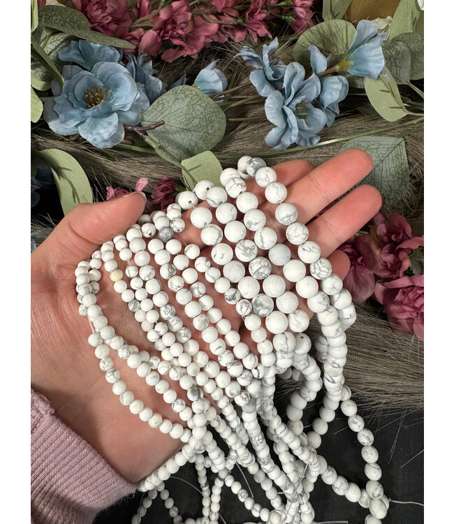 Howlite Beads Frosted/Matte 15" Strand 4mm 6mm 8mm