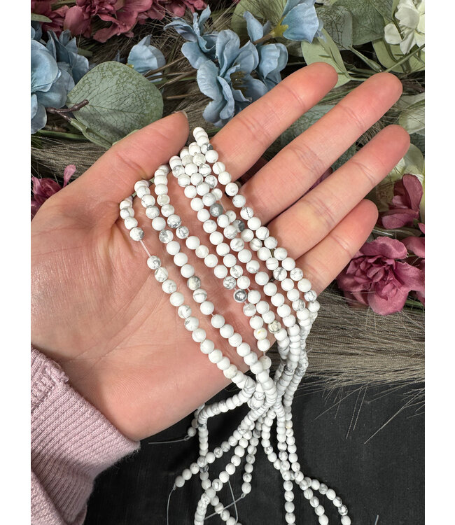 Howlite Beads Frosted/Matte 15" Strand 4mm 6mm 8mm