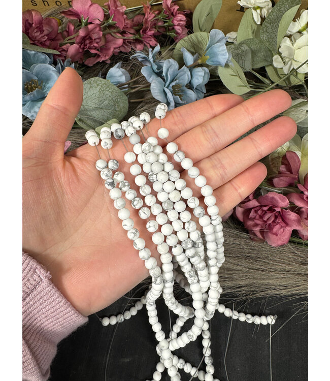 Howlite Beads Frosted/Matte 15" Strand 4mm 6mm 8mm