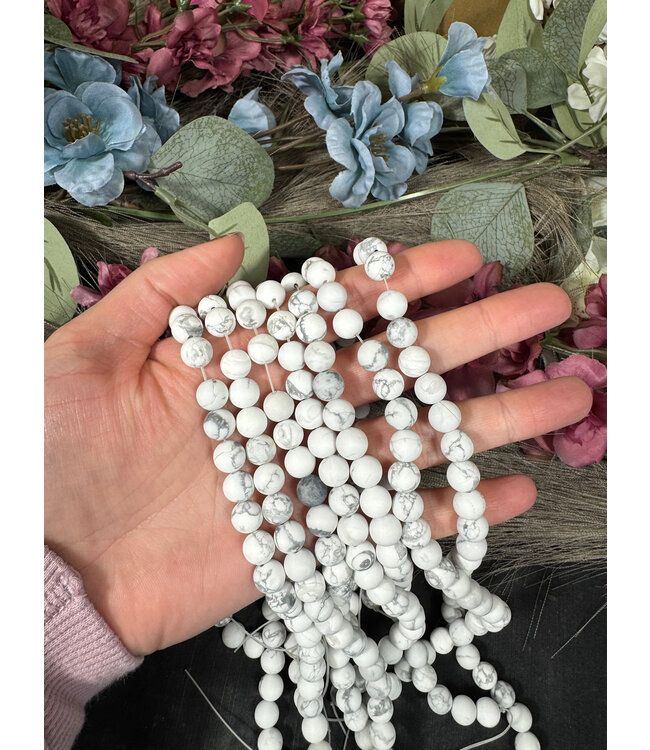 Howlite Beads Frosted/Matte 15" Strand 4mm 6mm 8mm