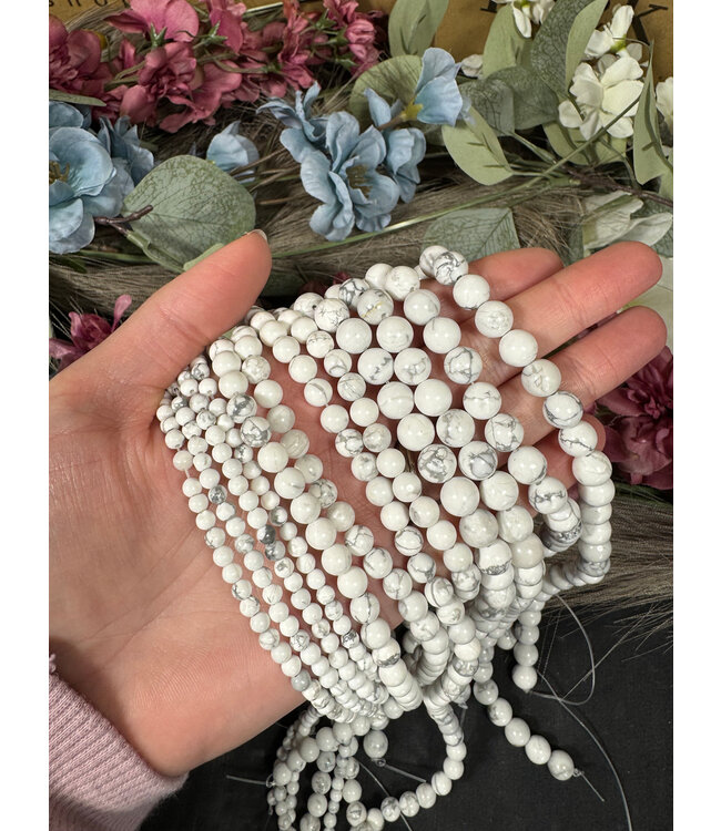 Howlite Beads Polished 15" Strand 4mm 6mm 8mm