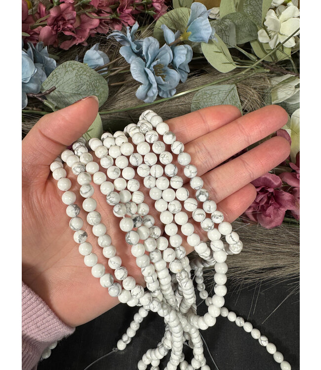 Howlite Beads Polished 15" Strand 4mm 6mm 8mm