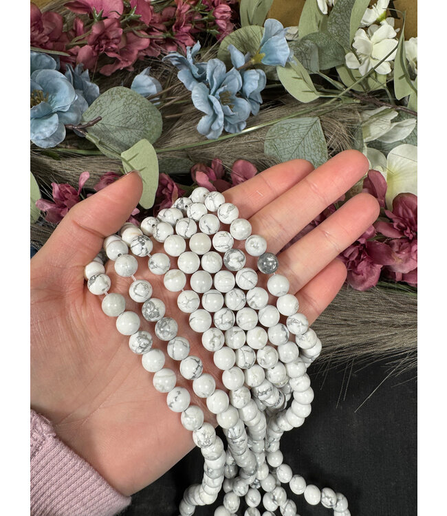 Howlite Beads Polished 15" Strand 4mm 6mm 8mm