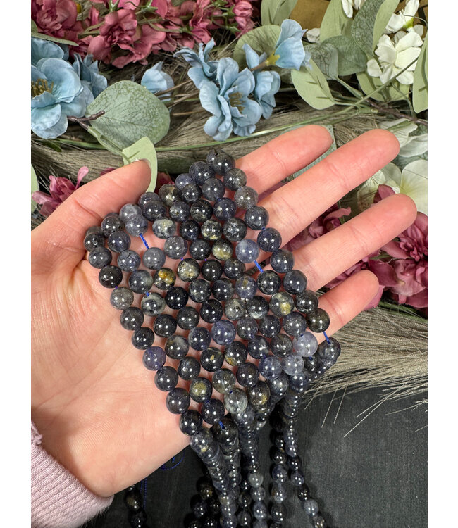 Iolite Beads Polished 15" Strand 6mm 8mm