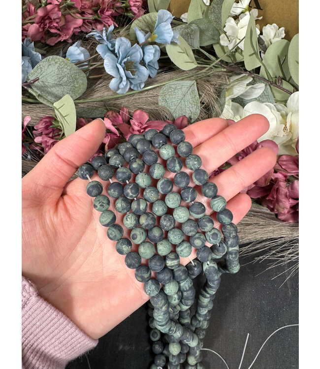 Kambaba Jasper Beads Frosted/Matte 15" Strand 6mm 8mm