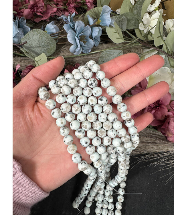 Kiwi Jasper Beads Frosted/Matte 15" Strand 6mm 8mm