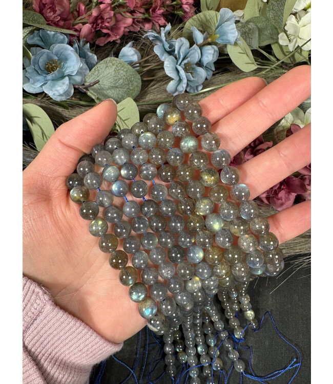 Labradorite Beads Grade AA Polished 15" Strand 6mm 8mm