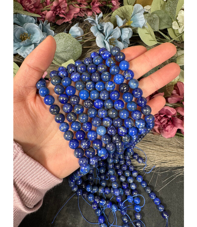 Lapis Lazuli Beads Polished 15" Strand 6mm 8mm