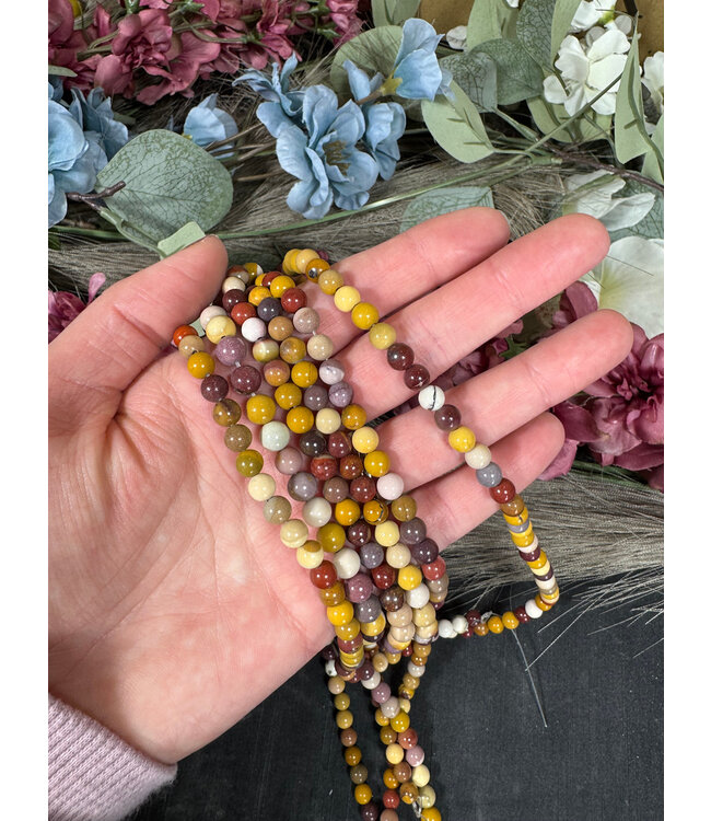 Mookaite Jasper Beads Polished 15" Strand 6mm 8mm
