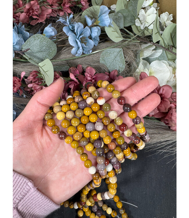 Mookaite Jasper Beads Polished 15" Strand 6mm 8mm