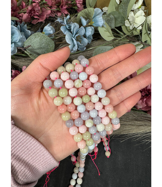 Morganite Beads Polished 15" Strand 4mm 6mm 8mm