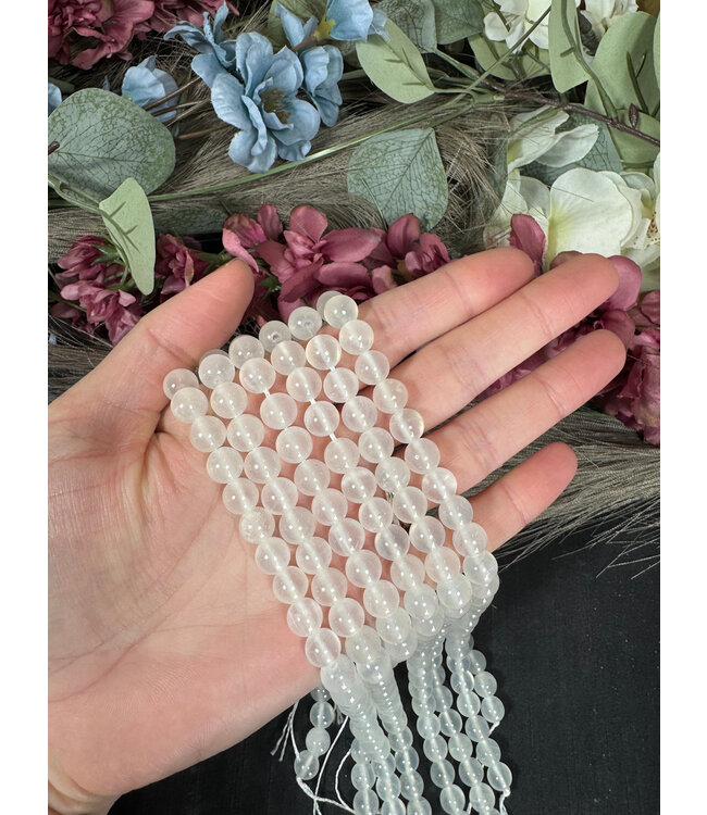 Selenite Beads Polished 15" Strand 4mm 6mm 8mm