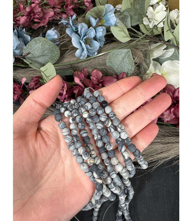Silk Stone Beads Frosted/Matte 15" Strand 6mm 8mm