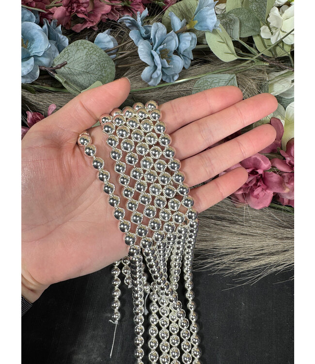 Silver Hematite Beads Grade A 15" Strand 4mm 6mm 8mm