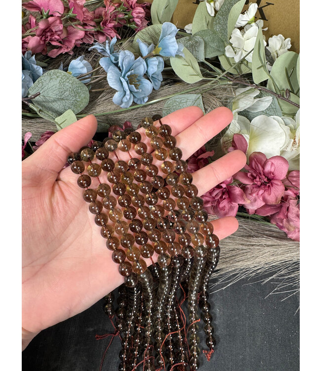 Smoky Quartz Beads Polished 15" Strand 6mm 8mm