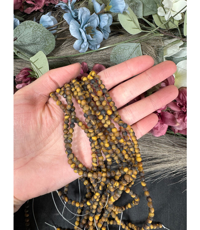 Tiger Eye Beads Frosted/Matte 15" Strand 4mm 6mm 8mm