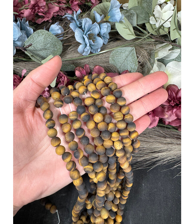 Tiger Eye Beads Frosted/Matte 15" Strand 4mm 6mm 8mm