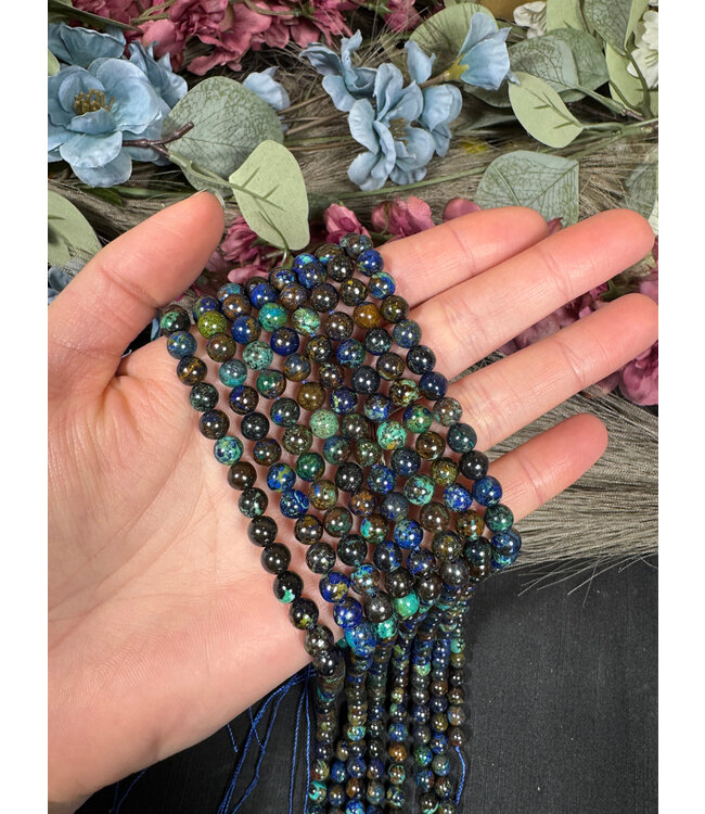 Azurite Beads Polished 15" Strand 6mm 8mm