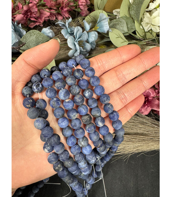 Sodalite Beads Frosted/Matte 15" Strand 6mm 8mm