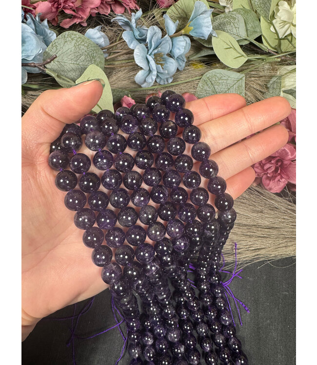 Amethyst Beads Polished Grade AB 15" Strand 4mm 6mm 8mm 10mm