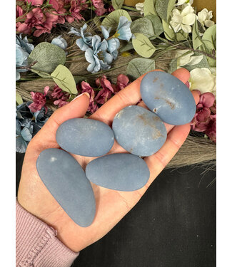 Angelite Palm Stone, Size X-Small [50-74gr]