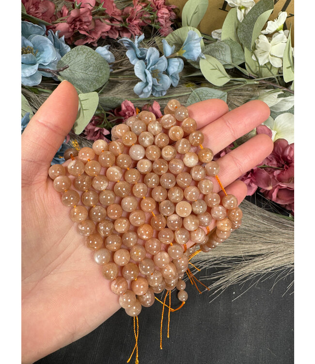 Sunstone Beads Polished 7.5" Strand 6mm 8mm