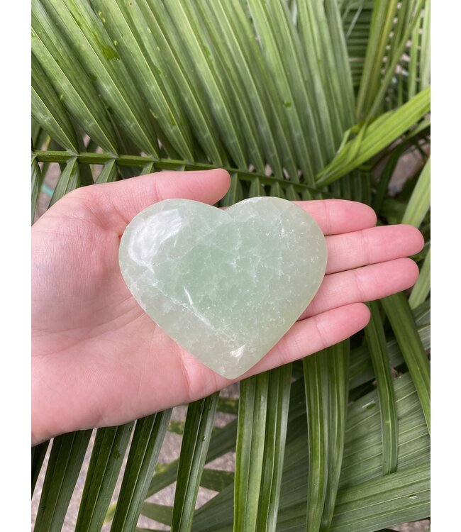 Pistachio Calcite Heart, Size XX-Large [175-199gr]