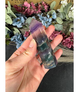 Teal/Purple Fluorite Point, Size XX-Large [125-149gr]