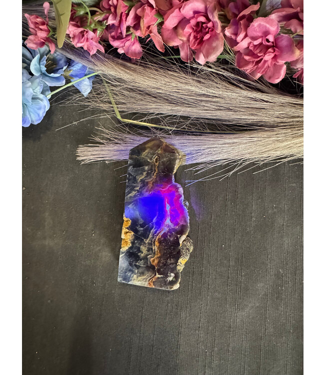 Half Raw Fluorescent Fluorite Tower #1, 270gr