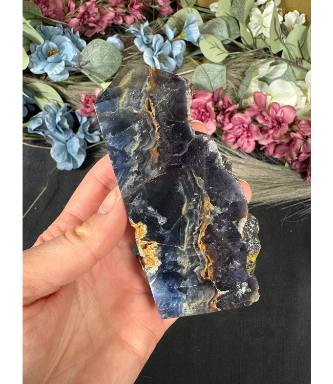 Half Raw Fluorescent Fluorite Tower #1, 270gr