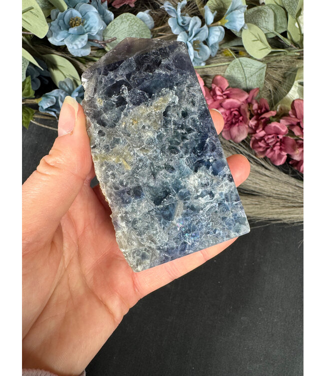 Half Raw Fluorescent Fluorite Tower #2, 250gr