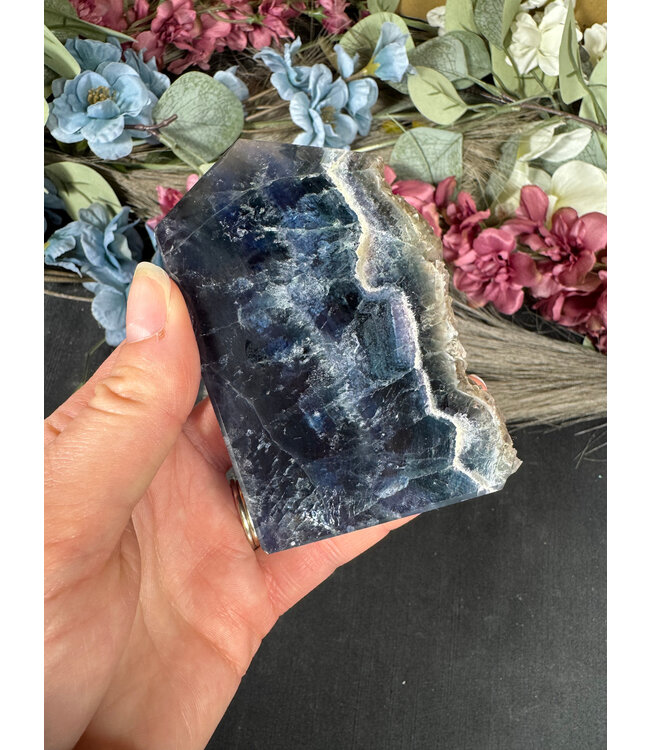 Half Raw Fluorescent Fluorite Tower #3, 248gr