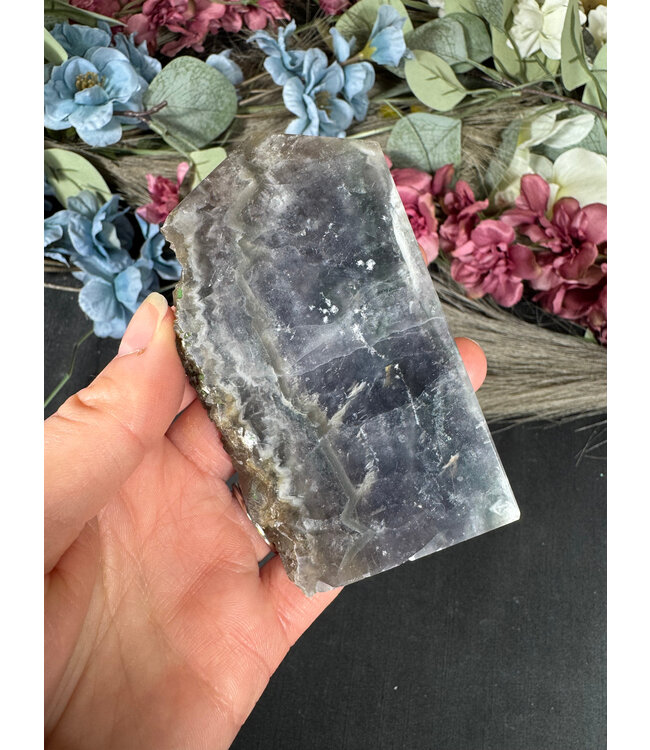 Half Raw Fluorescent Fluorite Tower #5, 234gr