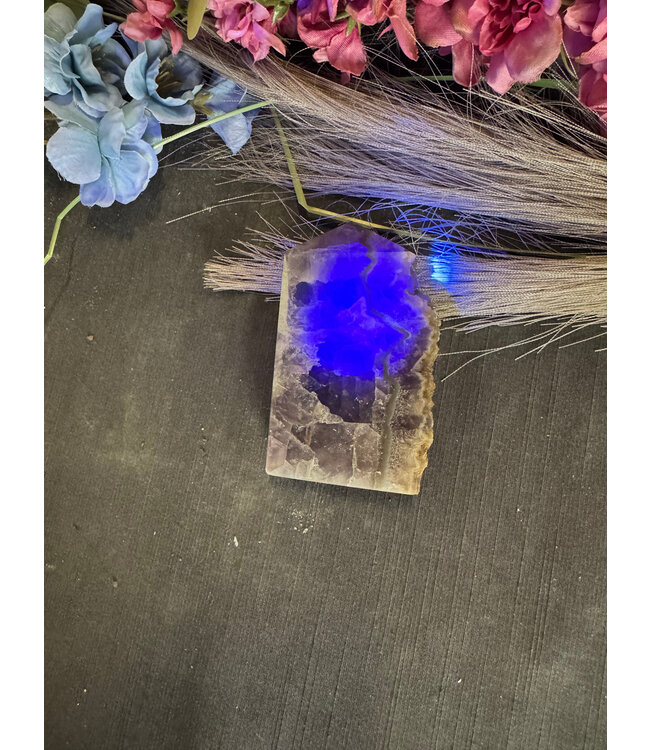 Half Raw Fluorescent Fluorite Tower #5, 234gr