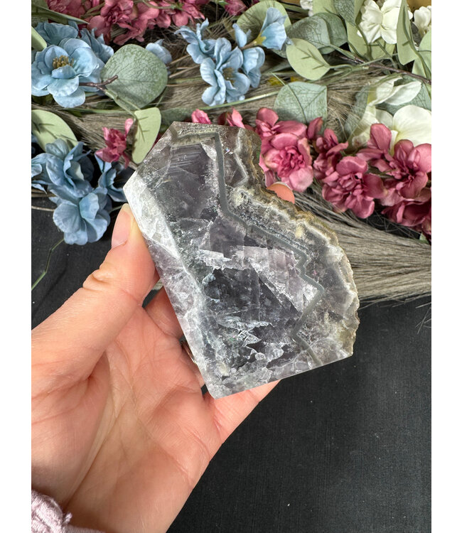 Half Raw Fluorescent Fluorite Tower #7, 258gr