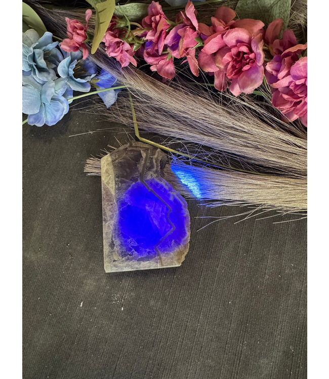 Half Raw Fluorescent Fluorite Tower #7, 258gr