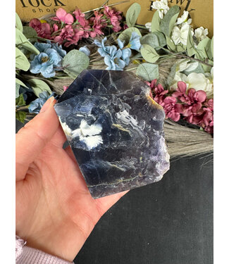 Half Raw Fluorescent Fluorite Tower #8, 256gr
