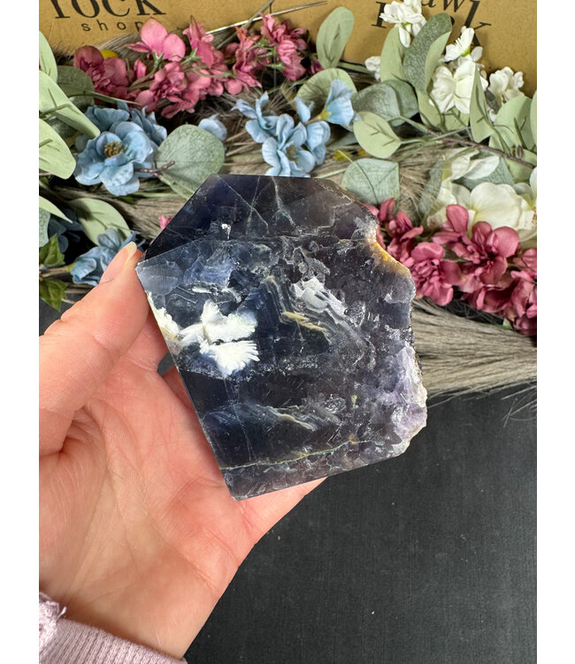 Half Raw Fluorescent Fluorite Tower #8, 256gr