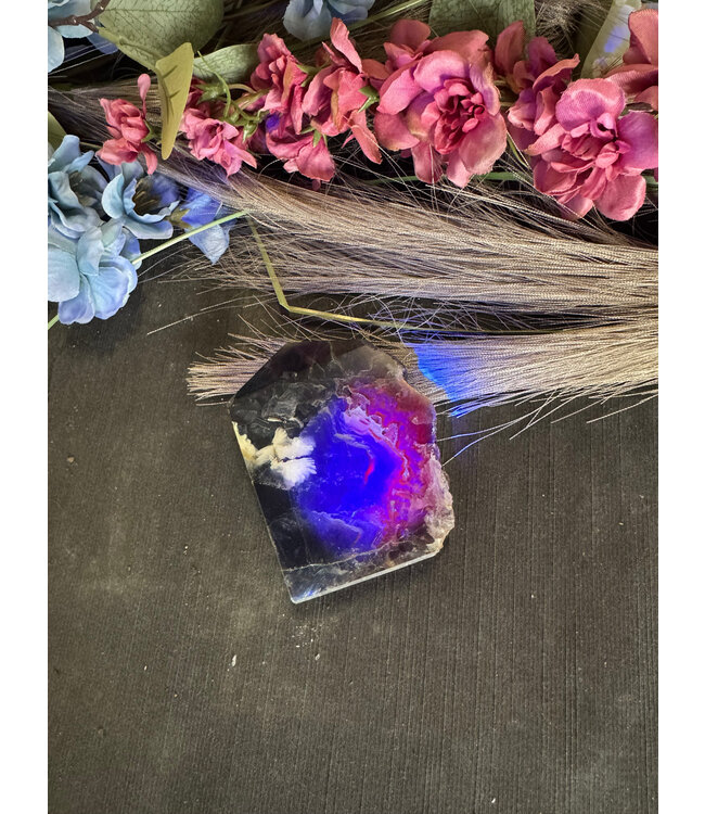 Half Raw Fluorescent Fluorite Tower #8, 256gr