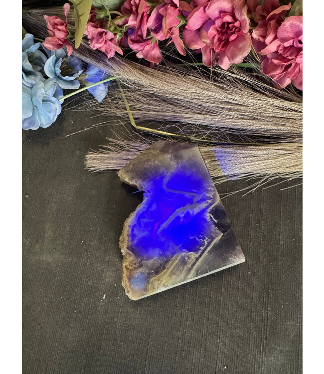 Half Raw Fluorescent Fluorite Tower #9, 374gr