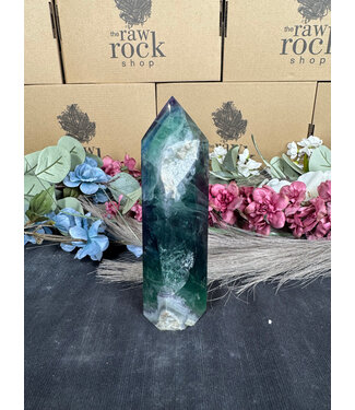Rainbow Fluorite Tower #81, 606gr